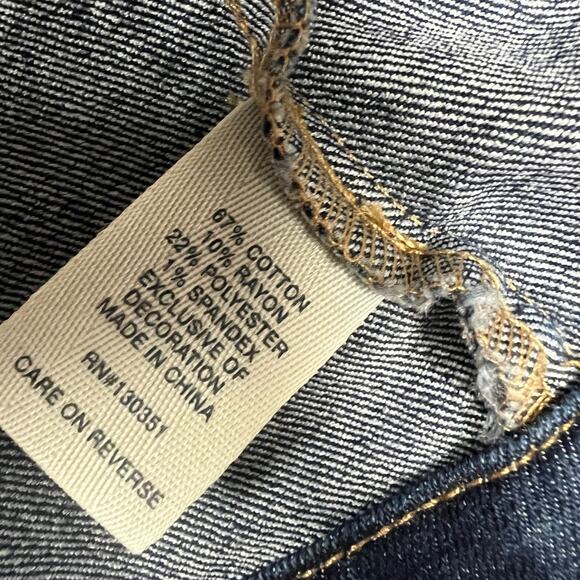 Mudd Vest Jean Jacket Dark Wash Denim Vest Button Front Collared Women's Small - Picture 10 of 11